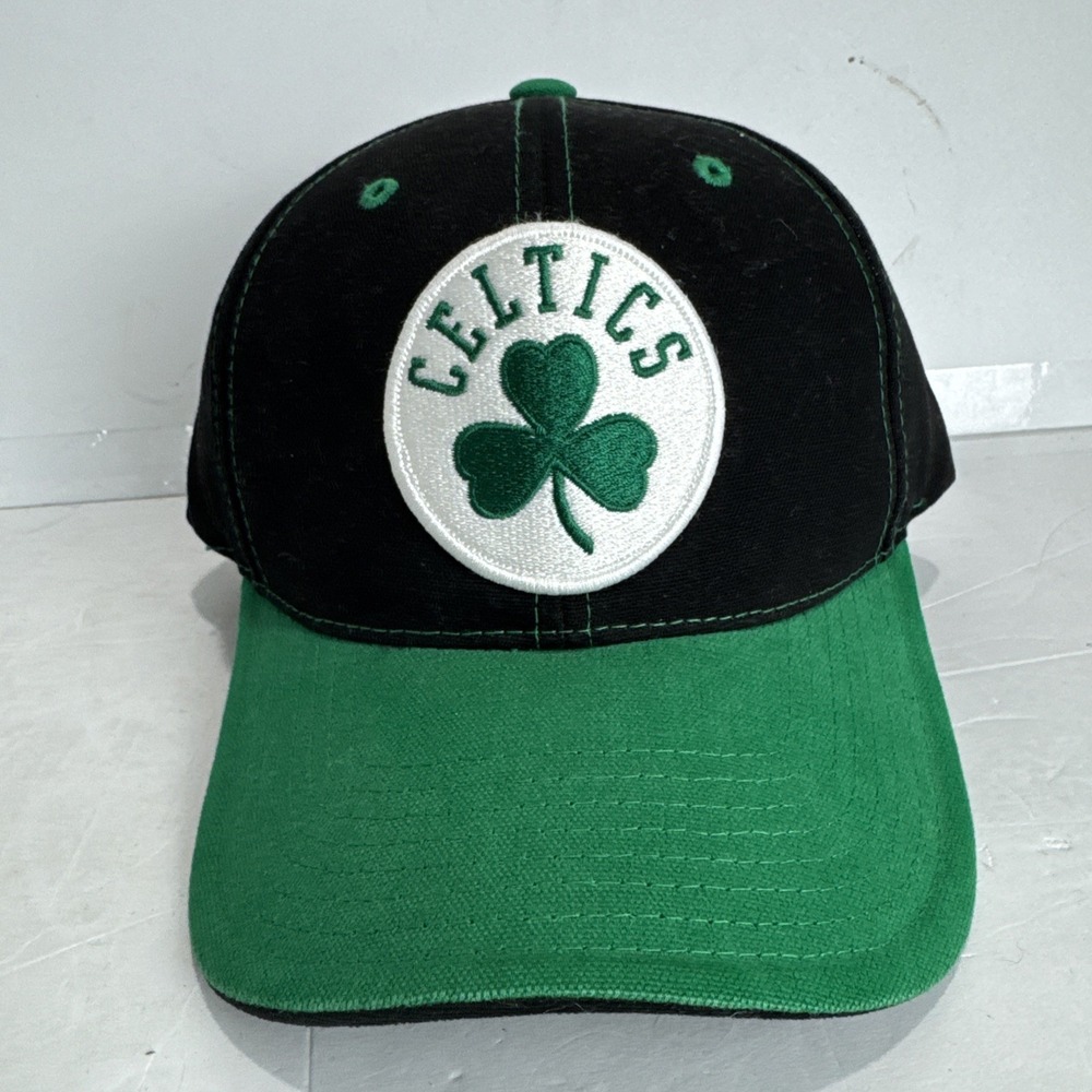 Boston Celtics Reebok Hat Cap Fitted Men's L‎ NBA Green & Black NEW
